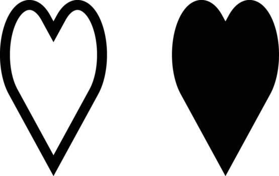 Heart icon sheet, simple trendy flat style line and solid Isolated vector illustration on white background. For apps, logo, websites, symbol , UI, UX, graphic and web design. EPS 10.