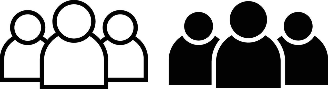 User icon set, simple trendy flat style line and solid Isolated vector illustration on white background. For apps, logo, websites, symbol , UI, UX, graphic and web design. EPS 10.