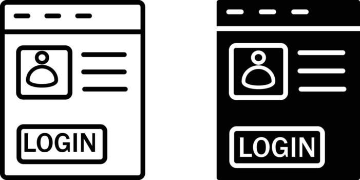 Login icon sheet, simple trendy flat style line and solid Isolated vector illustration on white background. For apps, logo, websites, symbol , UI, UX, graphic and web design. EPS 10.