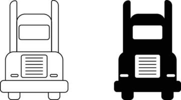 Truck icon sheet, simple trendy flat style line and solid Isolated vector illustration on white background. For apps, logo, websites, symbol , UI, UX, graphic and web design. EPS 10.