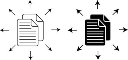 documento compartiendo icono hoja, sencillo de moda plano estilo línea y sólido aislado vector ilustración en blanco antecedentes. para aplicaciones, logo, sitios web, símbolo , ui, ux, gráfico y web diseño. eps 10