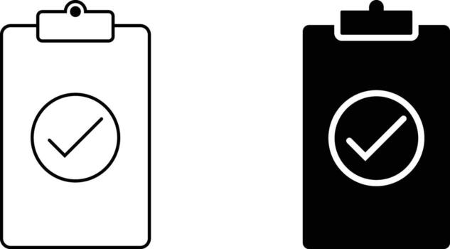 portapapeles icono hoja, sencillo de moda plano estilo línea y sólido aislado vector ilustración en blanco antecedentes. para aplicaciones, logo, sitios web, símbolo , ui, ux, gráfico y web diseño. eps 10