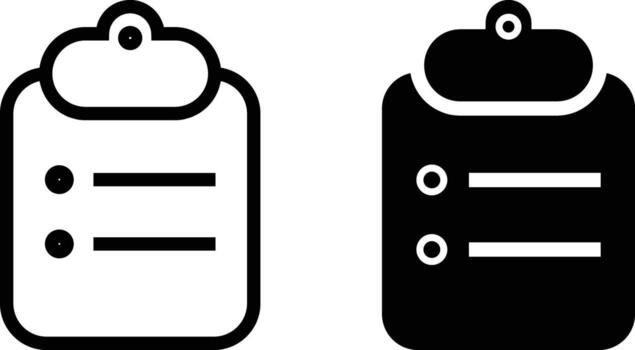 Clipboard icon sheet, simple trendy flat style line and solid Isolated vector illustration on white background. For apps, logo, websites, symbol , UI, UX, graphic and web design. EPS 10.