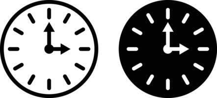 Clock icon sheet, simple trendy flat style line and solid Isolated vector illustration on white background. For apps, logo, websites, symbol , UI, UX, graphic and web design. EPS 10.