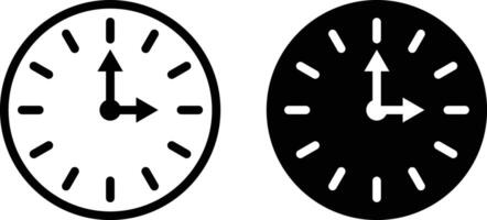 Clock icon sheet, simple trendy flat style line and solid Isolated vector illustration on white background. For apps, logo, websites, symbol , UI, UX, graphic and web design. EPS 10.