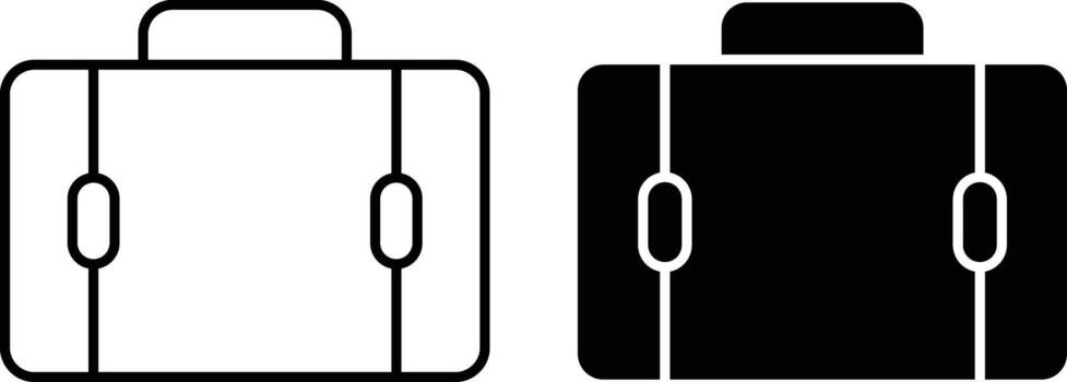 Briefcase icon sheet, simple trendy flat style line and solid Isolated vector illustration on white background. For apps, logo, websites, symbol , UI, UX, graphic and web design. EPS 10.