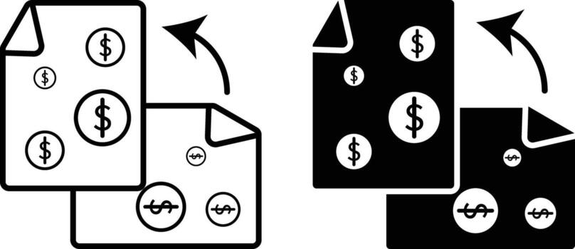 factura icono hoja, sencillo de moda plano estilo línea y sólido aislado vector ilustración en blanco antecedentes. para aplicaciones, logo, sitios web, símbolo , ui, ux, gráfico y web diseño. eps 10