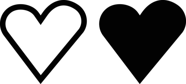 Heart icon sheet, simple trendy flat style line and solid Isolated vector illustration on white background. For apps, logo, websites, symbol , UI, UX, graphic and web design. EPS 10.