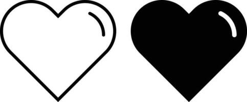 Heart vector icons. love symbols isolated.