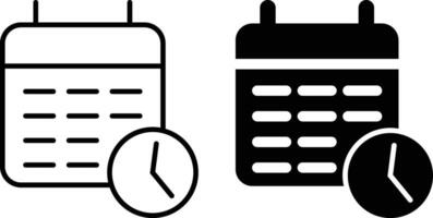 Calendar icon sheet, simple trendy flat style line and solid Isolated vector illustration on white background. For apps, logo, websites, symbol , UI, UX, graphic and web design. EPS 10.