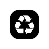 Recycle triangle icon vector isolated on square background