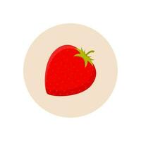 Strawberry icon vector in flat style. Fruit symbol concept