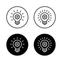 Bulb, lamp icon vector with gear symbol