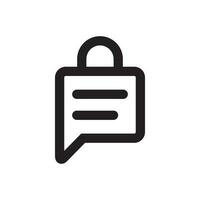 Chat lock icon vector. Social media message encryption vector