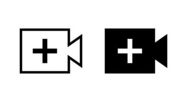 Create video icon vector. Upload videos button for content vector