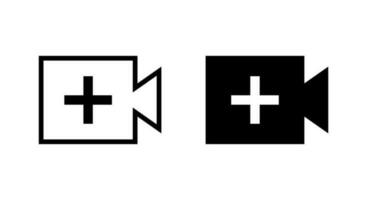 crear vídeo icono vector. subir videos botón para contenido vector