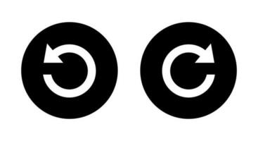 Redo and undo icon vector. Circular arrow symbol isolated on circle background vector