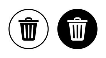 Trash can icon vector isolated on circle background. Garbage, recycle bin sign symbol