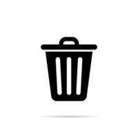 Trash can icon vector in flat style. Garbage, recycle bin symbol