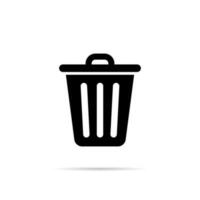 Trash can icon vector in flat style. Garbage, recycle bin symbol