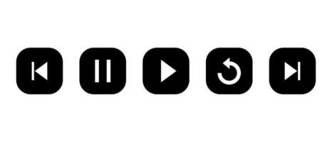 Play, pause, replay, previous, and next track icon vector. Elements of video streaming service vector