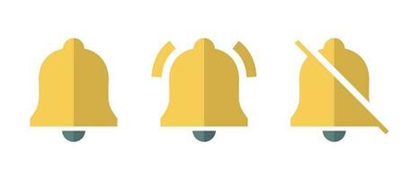 Notification bell icon vector in flat style. Simple bells concept