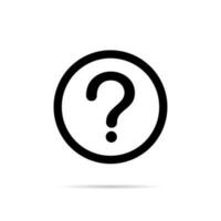 Question mark, ask, customer support icon vector isolated on circle line