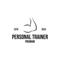 Creative personal trainer logo design concept vector illustration idea