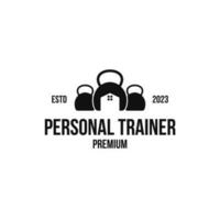 Creative personal trainer logo design concept vector illustration idea