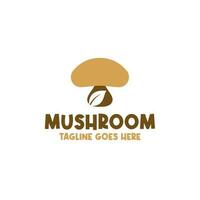 Mushroom With Leaf Logo Design Concept Vector Illustration Symbol Icon