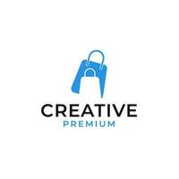 creativo compras bolso logo para en línea tienda diseño concepto vector ilustración símbolo icono