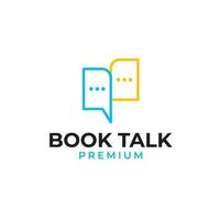 Flat Book Talk Logo Design Concept Vector Illustration Symbol Icon