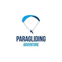 Flat Paragliding Logo Design Concept Vector Illustration Symbol Icon