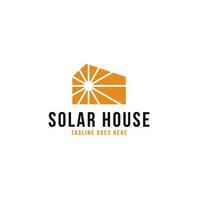 Creative Solar Panel with House Logo Design Concept Vector Illustration Symbol Icon