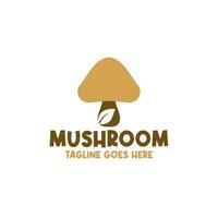 Mushroom With Leaf Logo Design Concept Vector Illustration Symbol Icon