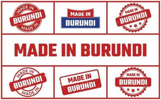 Made In Burundi Rubber Stamp Set vector