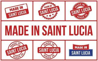 Made In Saint Lucia Rubber Stamp Set vector
