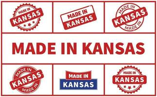 Made In Kansas Rubber Stamp Set vector