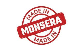 Made In Monsera Rubber Stamp vector