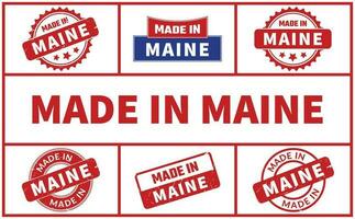 hecho en Maine caucho sello conjunto vector