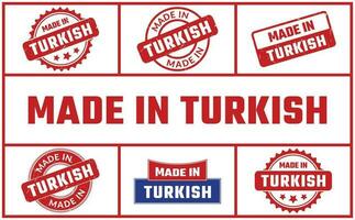 Made In Turkish Rubber Stamp Set vector