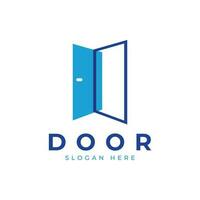abierto puerta logo, sencillo logo vector ilustración