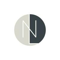Initial letter LN minimal design logo vector