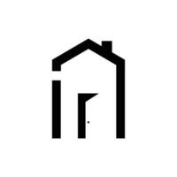 Minimalist house logo home line art vector