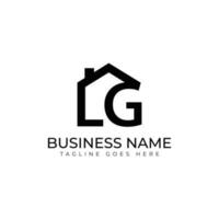 Initial L G Real Estate concept logo design vector