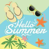 Hello summer background design. vector