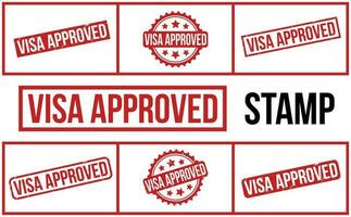 Visa Approved rubber grunge stamp set vector