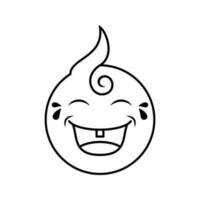 cute baby laugh expression line icon. minimal and simple style. used for icons, stickers or logos vector