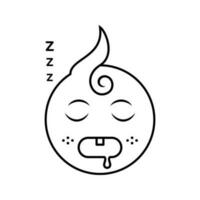 cute baby sleep expression line icon. minimal and simple style. used for icons, stickers or logos vector