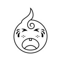 cute baby cry expression line icon. minimal and simple style. used for icons, stickers or logos vector